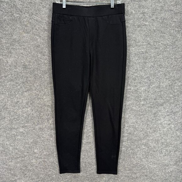 Kay Unger Pants - Kay Unger Pants Women L Large Black Chino High Rise Flat Front Pull On Skinny